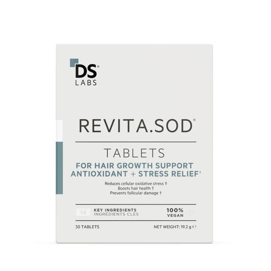 DS Labs Revita.SOD Haarunterstützung Tabletten – Tägliches Haarwellness-Präparat mit Superoxiddismutase, Zink & Ashwagandha, für Männer & Frauen, 30 Tabletten