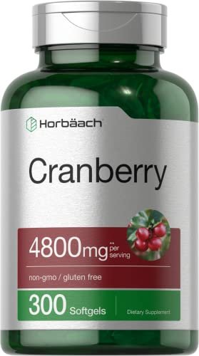 Horbäach Cranberry Kapseln | 300 Softgels | Nicht-GVO, Glutenfrei | Aus Konzentrat Extrakt