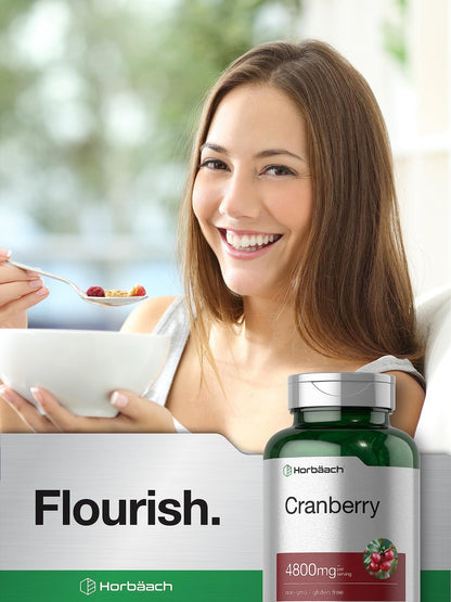 Horbäach Cranberry Kapseln | 300 Softgels | Nicht-GVO, Glutenfrei | Aus Konzentrat Extrakt