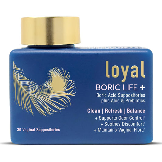 Loyal Boric Life Plus - Borsäure-Zäpfchen mit Aloe & FOS - Unterstützt Geruchskontrolle - Lindert Beschwerden - Erhält die intime Flora - Hergestellt in den USA (30 Stück)