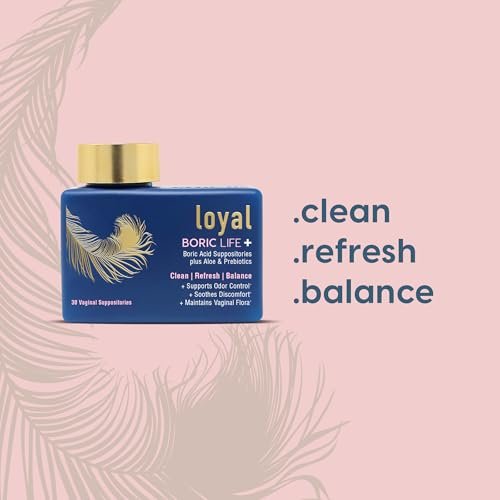Loyal Boric Life Plus - Borsäure-Zäpfchen mit Aloe & FOS - Unterstützt Geruchskontrolle - Lindert Beschwerden - Erhält die intime Flora - Hergestellt in den USA (30 Stück)