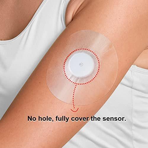 60 Stück Libre Sensor Aufkleber, Latexfreie medizinische Klebepflaster für Libre 2/3, vorgeschnittene CGM-Pflaster ohne Kleber in der Mitte, wasserdicht und stark haftend für lange Haltbarkeit - Pink