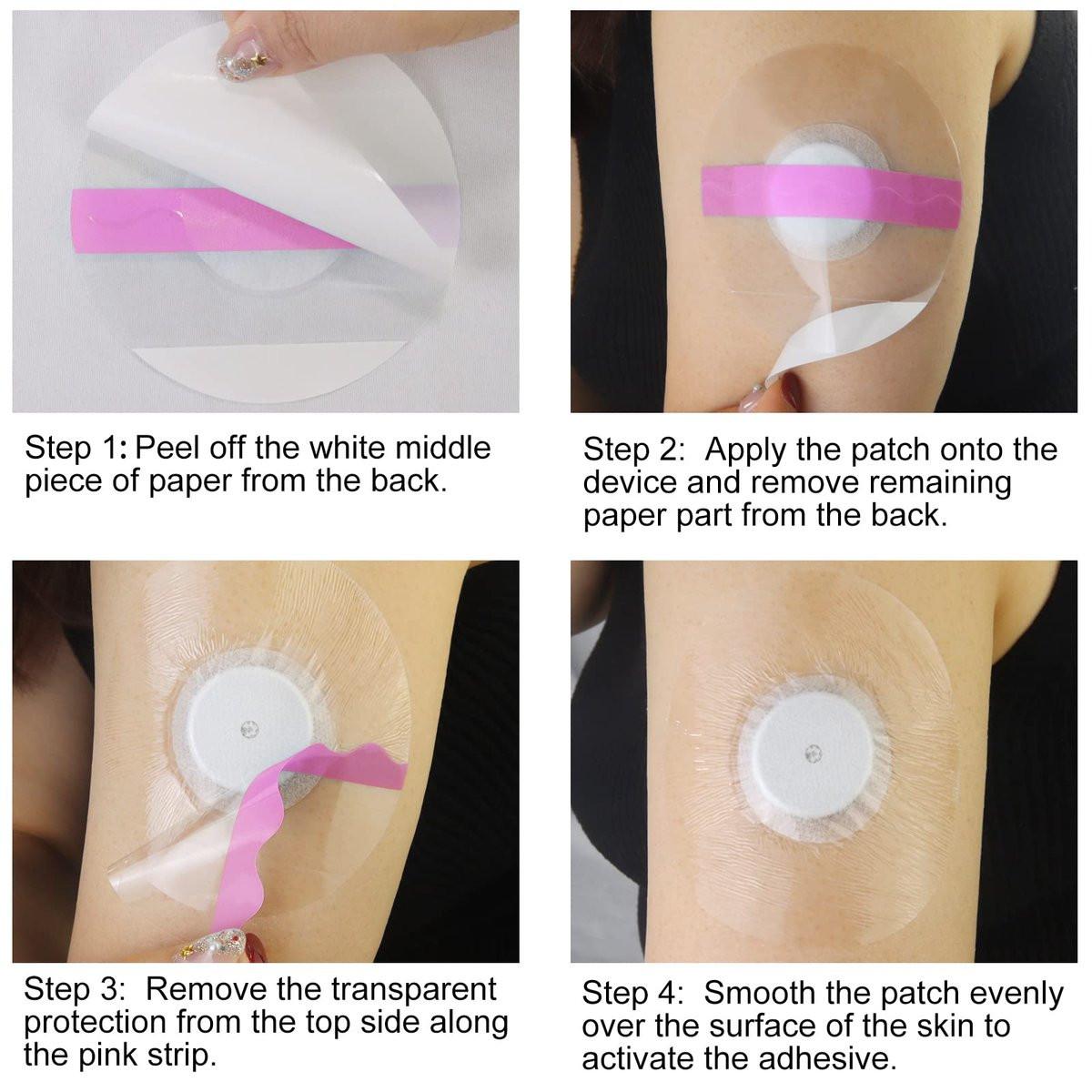 HONYOU Libre 2 Plus Sensor Covers & Lingo CGM – 40-teiliges Set wasserdichter Patches für Freestyle Libre 1/2/3 Plus, hypoallergen & latexfrei, 15 Tage Haltbarkeit