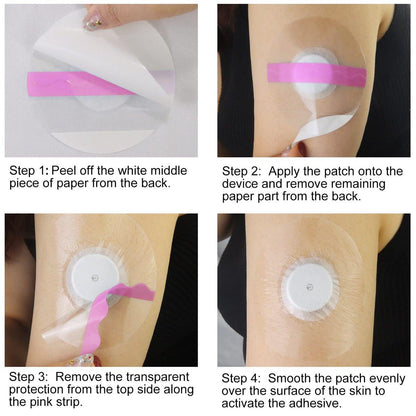 HONYOU Libre 2 Plus Sensor Covers & Lingo CGM – 40-teiliges Set wasserdichter Patches für Freestyle Libre 1/2/3 Plus, hypoallergen & latexfrei, 15 Tage Haltbarkeit