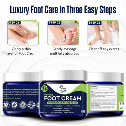 FOOT CURE Teebaumöl Fußcreme – Feuchtigkeitsspendende Pflege für trockene, rissige Füße, Fersen- und Hornhautentfernung, Behandlung von Nagelpilz und Juckreiz – 60 g (1er-Pack)