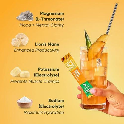 IQMIX Hydration Elektrolytpulver – 4-in-1 Formel für Hydration, geistige Klarheit, Stimmung & Erholung – Zuckerfreies Keto-Getränkepulver mit Magnesium-L-Threonat & Löwenmähne – 8er-Probierpackung (alle Sorten)