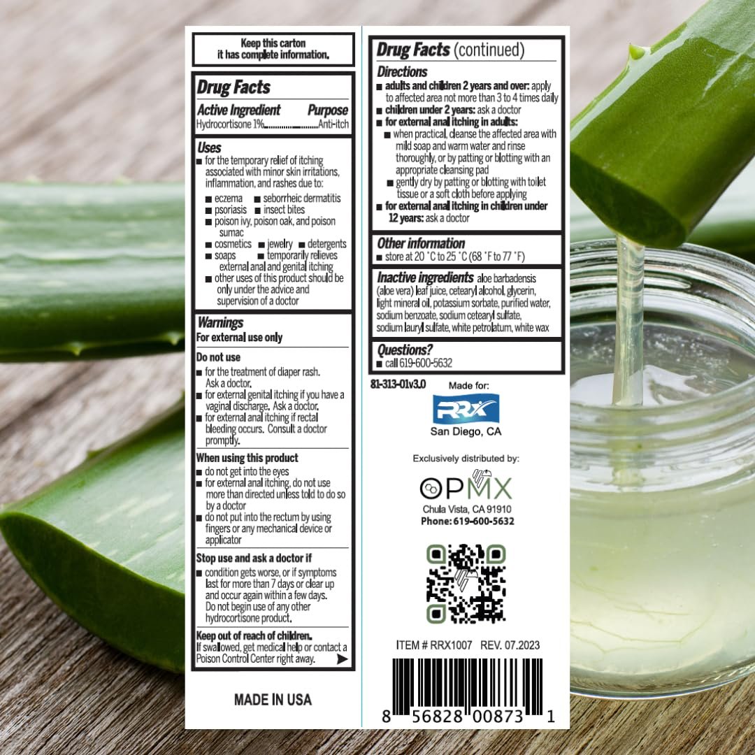 Barmicil Plus Maximum Stärke 1% Hydrocortison Creme – Intensive Anti-Juckreiz & Linderung bei Ekzemen, Psoriasis, Hautausschlag, Insektenstichen, Giftefeu – Parabenfreie Formel mit beruhigender Aloe Vera – 28 g Tube