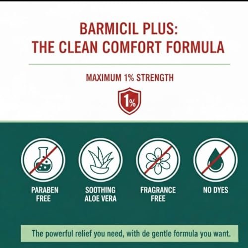 Barmicil Plus Maximum Stärke 1% Hydrocortison Creme – Intensive Anti-Juckreiz & Linderung bei Ekzemen, Psoriasis, Hautausschlag, Insektenstichen, Giftefeu – Parabenfreie Formel mit beruhigender Aloe Vera – 28 g Tube