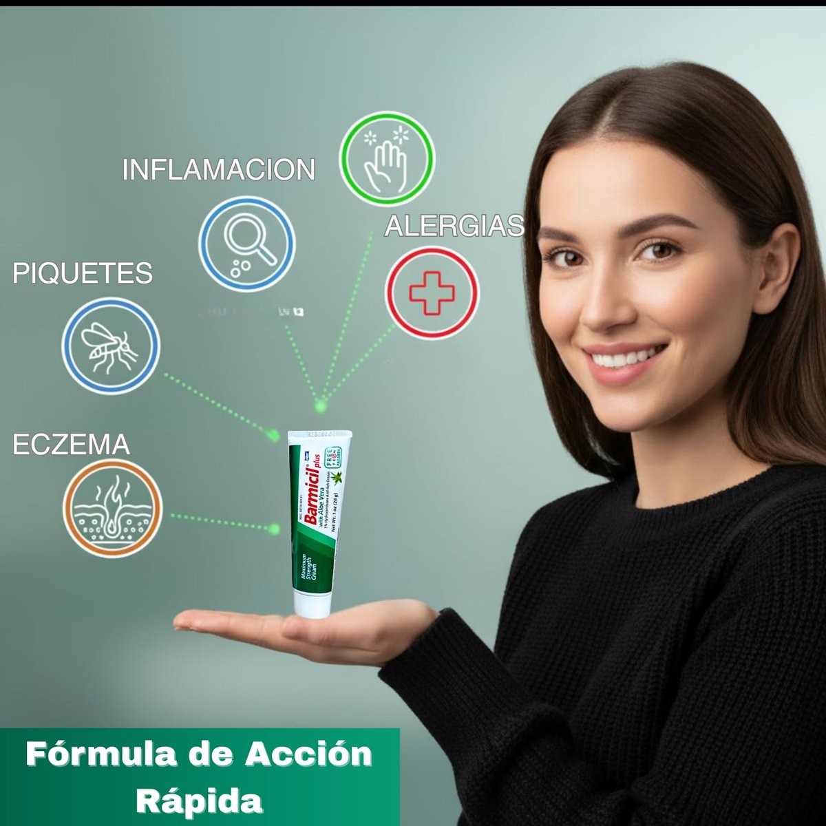 Barmicil Plus Maximum Stärke 1% Hydrocortison Creme – Intensive Anti-Juckreiz & Linderung bei Ekzemen, Psoriasis, Hautausschlag, Insektenstichen, Giftefeu – Parabenfreie Formel mit beruhigender Aloe Vera – 28 g Tube