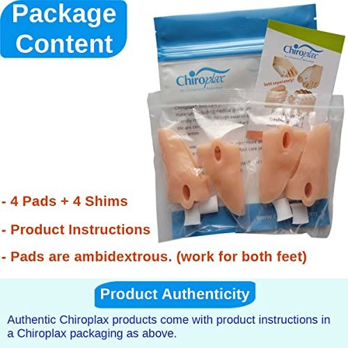 Chiroplax Schneiderballen Korrekturpflaster – Ballenzeh Polster für den kleinen Zeh – Beige, Medium (4er Pack)