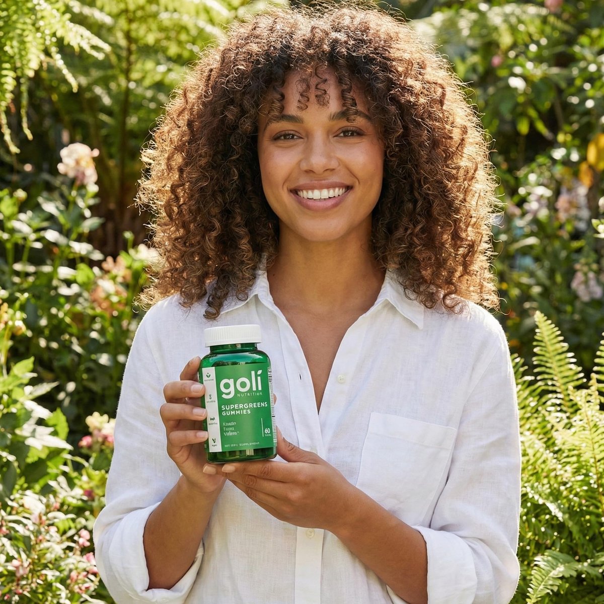 Goli Supergreens Gummies mit Probiotika – Artischockenextrakt, Spirulina, Grünkohl, Vitamine A, B6, B12 – Vegan, glutenfrei, ohne Gentechnik