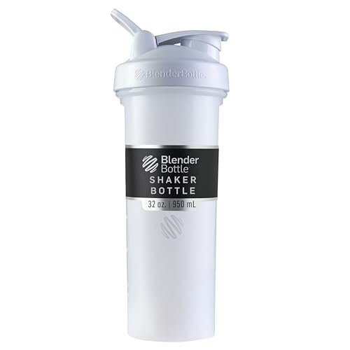 BlenderBottle Classic V2 Shaker-Flasche – 32 Unzen, Weiß – Ideal für Protein-Shakes und Pre-Workout