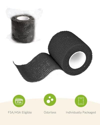 FriCARE Selbstklebender Verbandswickel, medizinisches Tape für Erste-Hilfe-Set, Kohäsivbinden für Wunden, Sport, Tierarzt, 2 Zoll x 5 Yards, 6 Rollen, Classic
