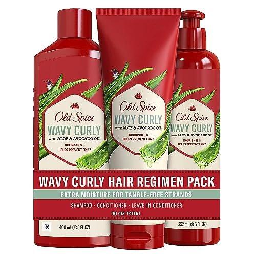 Old Spice Shampoo, Conditioner und Leave-in Conditioner Set für Männer – Locken- und Wellenpflege-Routine (3 x 300 ml)