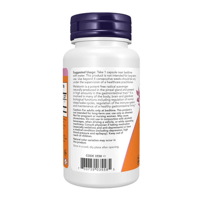 NOW Foods Melatonin 20 mg, 90 Kapseln – Hochdosiertes Schlafmittel für erholsamen Schlaf & antioxidative Unterstützung