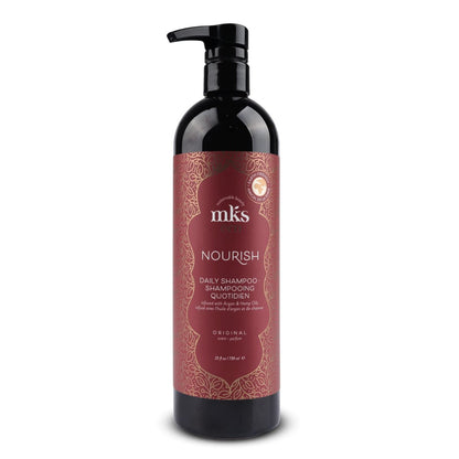 MKS eco Nourish Shampoo, Original Duft - 740 ml - Reinigt, stärkt und repariert - Ideal für feines Haar, sicher für coloriertes Haar - Marokkanisches Arganöl, Hanfsamenöl - Vegan, tierversuchsfrei