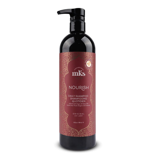 MKS eco Nourish Shampoo, Original Duft - 740 ml - Reinigt, stärkt und repariert - Ideal für feines Haar, sicher für coloriertes Haar - Marokkanisches Arganöl, Hanfsamenöl - Vegan, tierversuchsfrei
