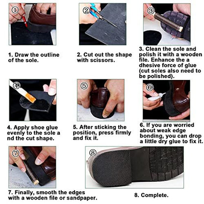 DUTWROY Sohlenplatte 2,2mm Fersenreparaturpad Gummi Sohlenpolster Schwarz Schuhsohlen Reparaturmaterial für Damen und Herren Schuhe
