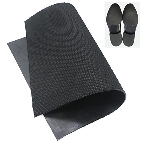 DUTWROY Sohlenplatte 2,2mm Fersenreparaturpad Gummi Sohlenpolster Schwarz Schuhsohlen Reparaturmaterial für Damen und Herren Schuhe