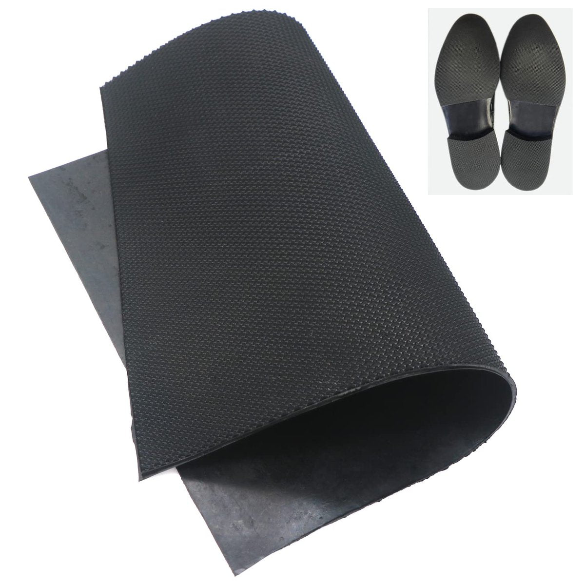 DUTWROY Sohlenplatte 2,2mm Fersenreparaturpad Gummi Sohlenpolster Schwarz Schuhsohlen Reparaturmaterial für Damen und Herren Schuhe
