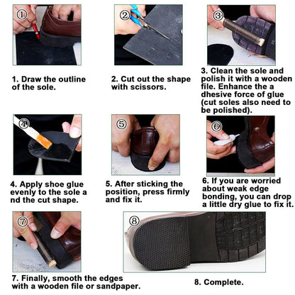 DUTWROY Sohlenplatte 2,2mm Fersenreparaturpad Gummi Sohlenpolster Schwarz Schuhsohlen Reparaturmaterial für Damen und Herren Schuhe