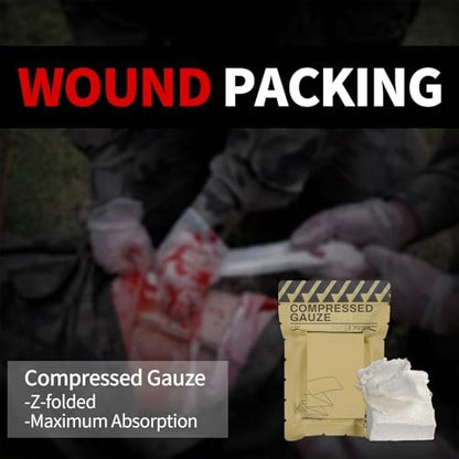 RHINO RESCUE Sterile Kompressen für Notfall-Wundverbände, Erste-Hilfe- und Trauma-Kit, 6er-Pack