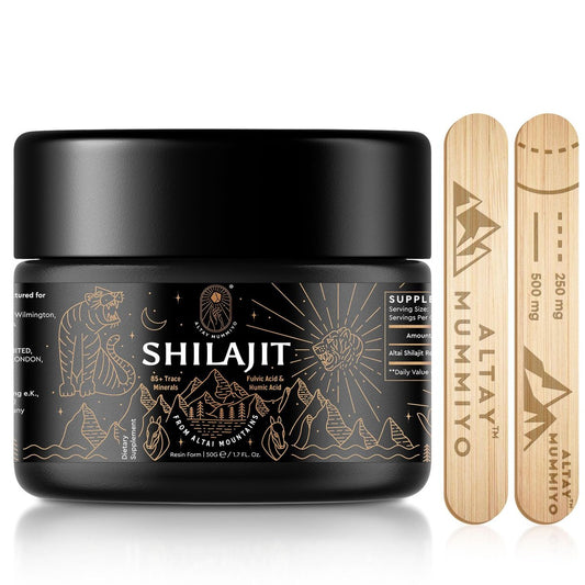 Shilajit-Harz mit Fulvinsäure & Spurenelementen, Original Sibirisches Reines Shilajit mit 85+ Huminsäuren, Nahrungsergänzungsgel zur Unterstützung von Stoffwechsel & Immunsystem – 100 Portionen / 50 g