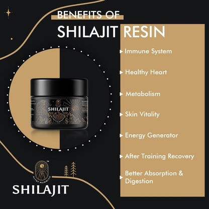 Shilajit-Harz mit Fulvinsäure & Spurenelementen, Original Sibirisches Reines Shilajit mit 85+ Huminsäuren, Nahrungsergänzungsgel zur Unterstützung von Stoffwechsel & Immunsystem – 100 Portionen / 50 g