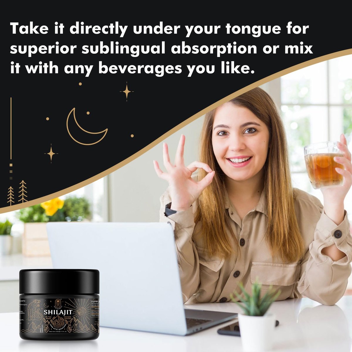 Shilajit-Harz mit Fulvinsäure & Spurenelementen, Original Sibirisches Reines Shilajit mit 85+ Huminsäuren, Nahrungsergänzungsgel zur Unterstützung von Stoffwechsel & Immunsystem – 100 Portionen / 50 g