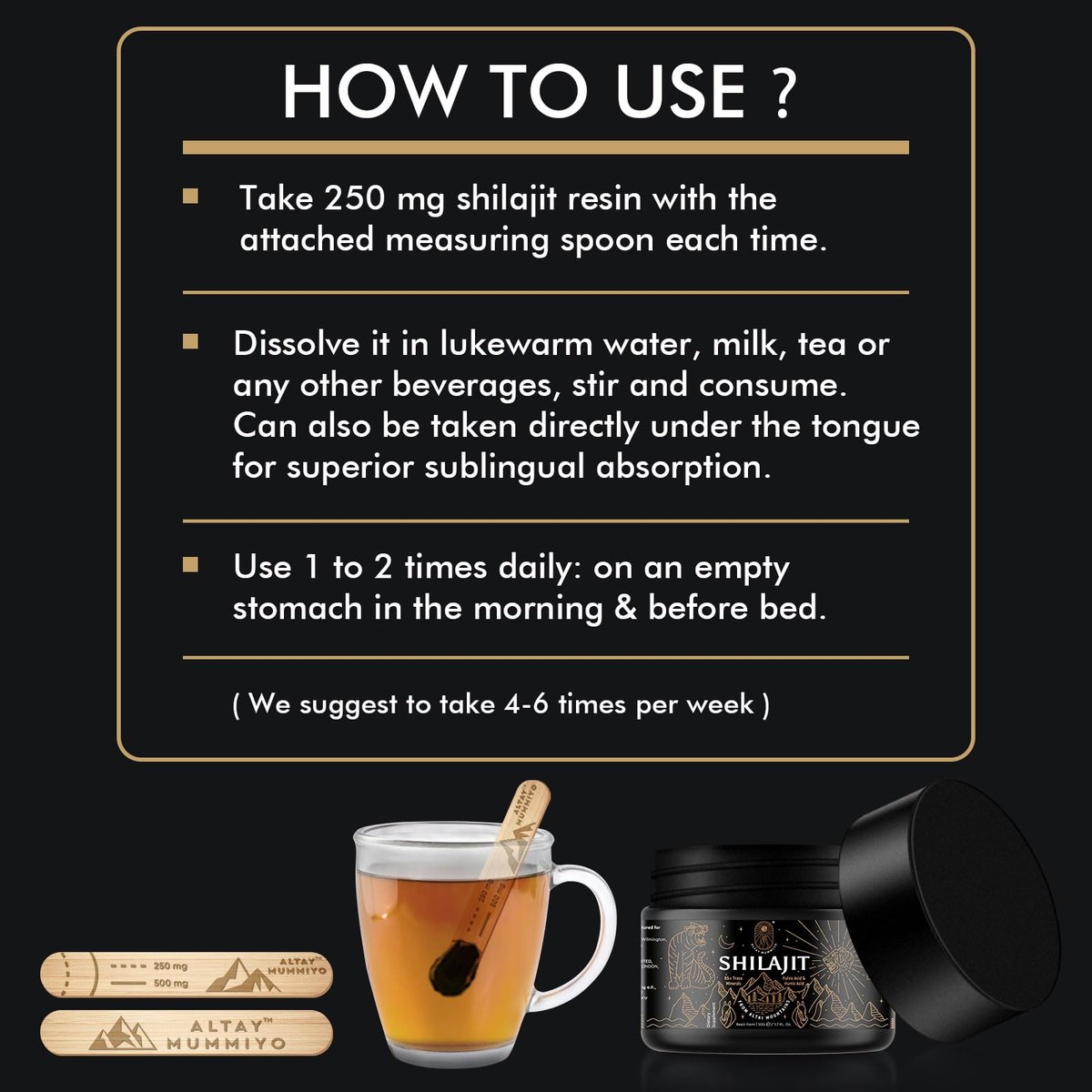 Shilajit-Harz mit Fulvinsäure & Spurenelementen, Original Sibirisches Reines Shilajit mit 85+ Huminsäuren, Nahrungsergänzungsgel zur Unterstützung von Stoffwechsel & Immunsystem – 100 Portionen / 50 g