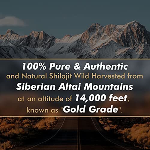 Shilajit-Harz mit Fulvinsäure & Spurenelementen, Original Sibirisches Reines Shilajit mit 85+ Huminsäuren, Nahrungsergänzungsgel zur Unterstützung von Stoffwechsel & Immunsystem – 100 Portionen / 50 g