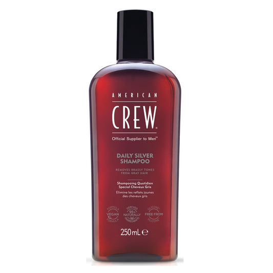 American Crew Männer Shampoo, Daily Silver, entfernt messingfarbene Töne, natürlich gewonnen, vegane Formel, 250 ml