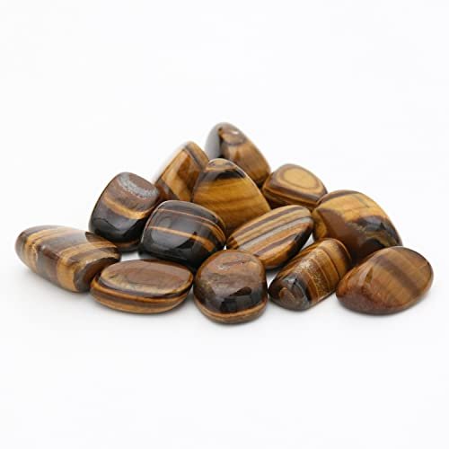 Nvzi Trommelpolierte natürliche Tigerauge-Steine, Kristalle und Heilsteine Quarz Bulk für Wicca, Reiki, Heilenergie, Chakrensteine, Hexenbedarf (10 Stück)