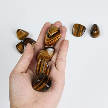 Nvzi Trommelpolierte natürliche Tigerauge-Steine, Kristalle und Heilsteine Quarz Bulk für Wicca, Reiki, Heilenergie, Chakrensteine, Hexenbedarf (10 Stück)