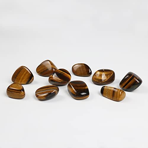 Nvzi Trommelpolierte natürliche Tigerauge-Steine, Kristalle und Heilsteine Quarz Bulk für Wicca, Reiki, Heilenergie, Chakrensteine, Hexenbedarf (10 Stück)