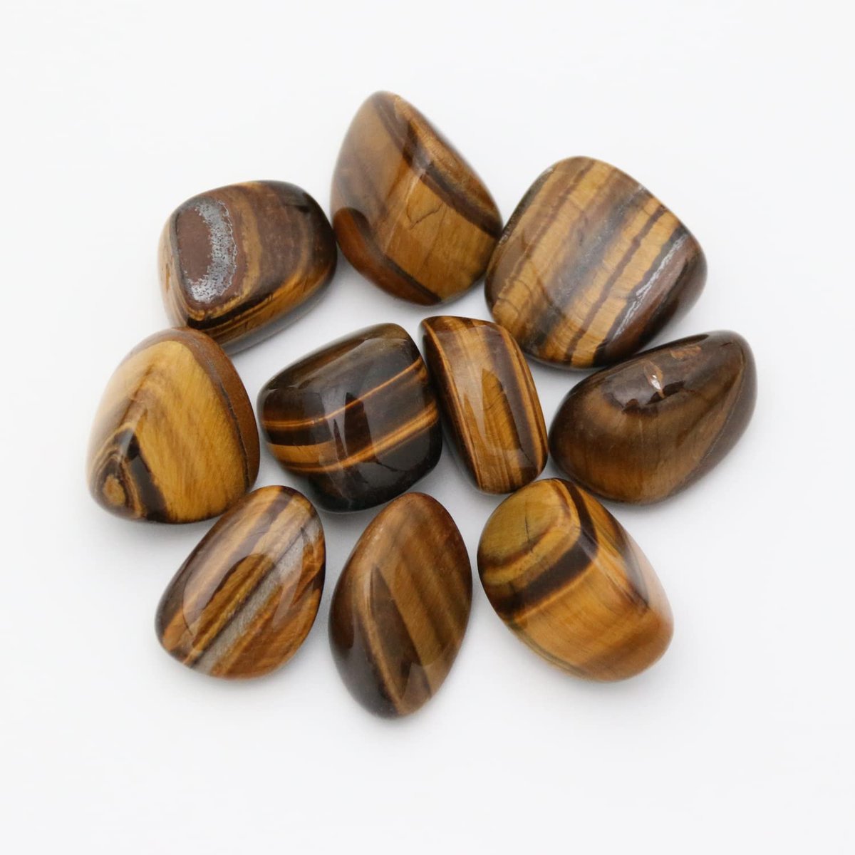Nvzi Trommelpolierte natürliche Tigerauge-Steine, Kristalle und Heilsteine Quarz Bulk für Wicca, Reiki, Heilenergie, Chakrensteine, Hexenbedarf (10 Stück)