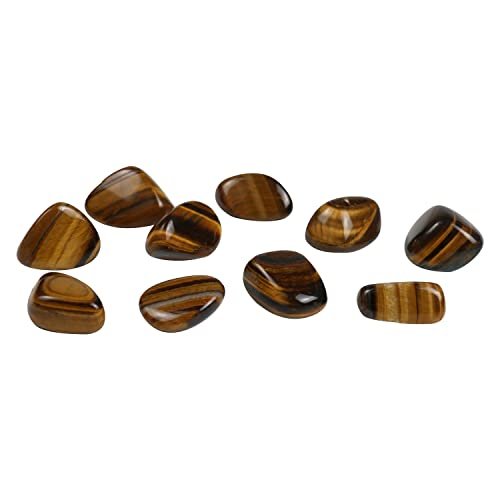 Nvzi Trommelpolierte natürliche Tigerauge-Steine, Kristalle und Heilsteine Quarz Bulk für Wicca, Reiki, Heilenergie, Chakrensteine, Hexenbedarf (10 Stück)