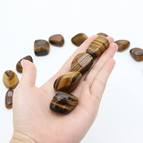Nvzi Trommelpolierte natürliche Tigerauge-Steine, Kristalle und Heilsteine Quarz Bulk für Wicca, Reiki, Heilenergie, Chakrensteine, Hexenbedarf (10 Stück)