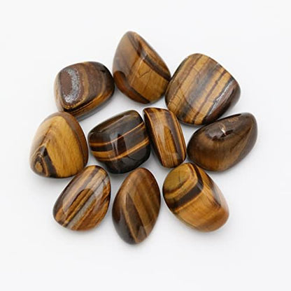 Nvzi Trommelpolierte natürliche Tigerauge-Steine, Kristalle und Heilsteine Quarz Bulk für Wicca, Reiki, Heilenergie, Chakrensteine, Hexenbedarf (10 Stück)