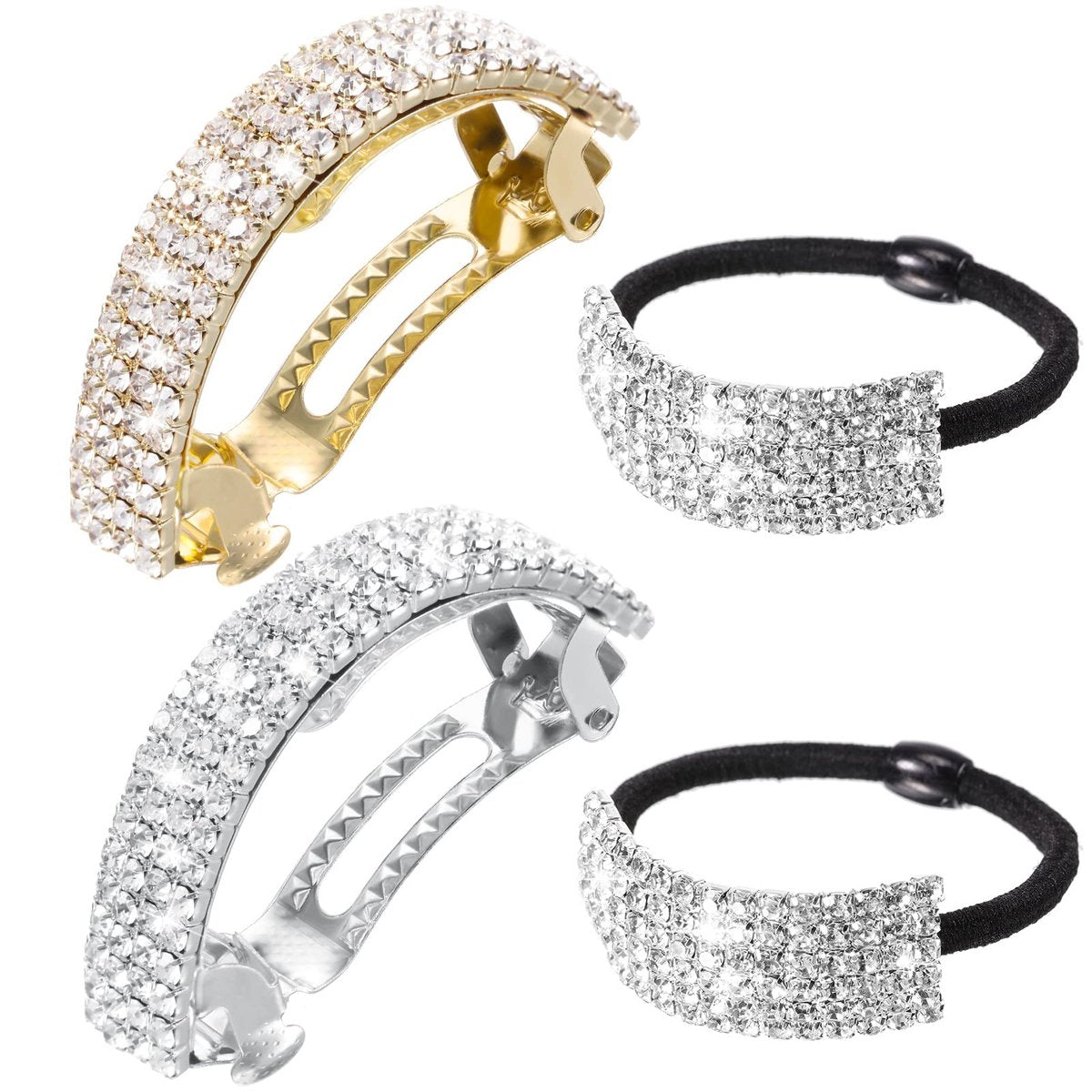 Funkelnder Strass-Haarreif mit Glitzer-Haarband – Haarspange mit Kristall-Pferdeschwanzhalter für Frauen, Muttertag, Hochzeit, Geburtstagsgeschenke