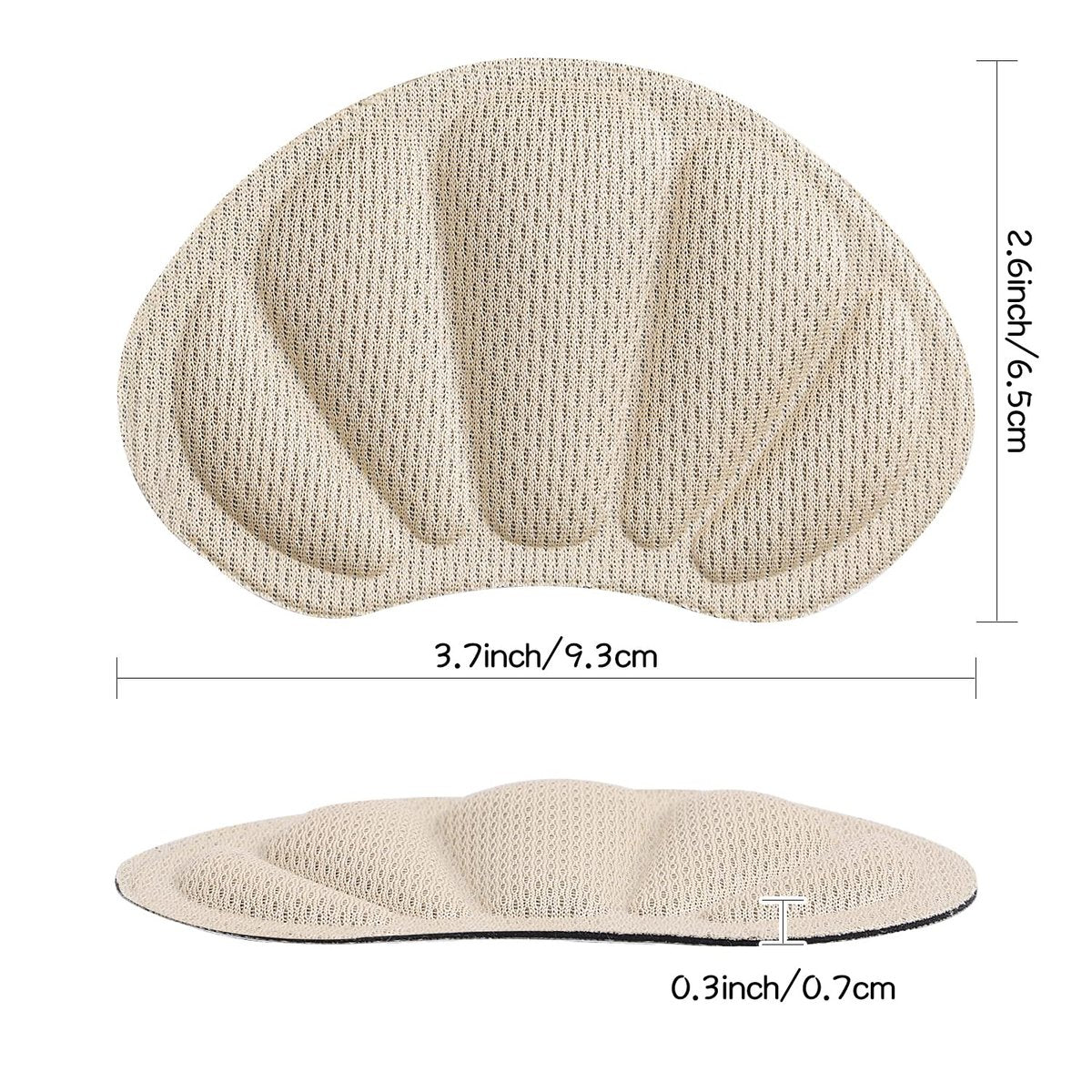 Huethy Fersenpolster-Einlagen, Mesh-Griffpolster für Stiefel, zu große Schuhe, wiederverwendbare selbstklebende Fersenschoner für Damen und Herren, 4 Stück Beige