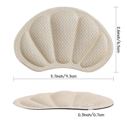 Huethy Fersenpolster-Einlagen, Mesh-Griffpolster für Stiefel, zu große Schuhe, wiederverwendbare selbstklebende Fersenschoner für Damen und Herren, 4 Stück Beige