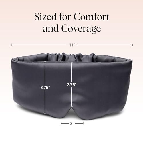 Kitsch Satin Schlafmaske - Augenmaske für erholsamen Schlaf, weicher als Seide, Schlafmaske für Damen und Herren, Reiseessentials - Kohleschwarz