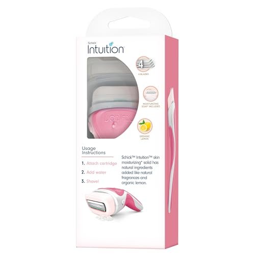Schick Intuition Lemon Berry Breeze Damenrasierer | 1 Rasierer & 2 Nachfüllklingen mit Bio-Zitrone