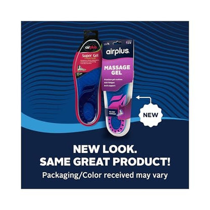 Airplus Super Gel Cushion Einlegesohlen für Damen, Schuhgrößen 5-11 – Ganztägiger Komfort, Stoßdämpfung, Gel-Zonen, Vollflächige Fußbett, Zuschneidbar für Freizeit-, Sport-, Business-Schuhe und Arbeitsstiefel