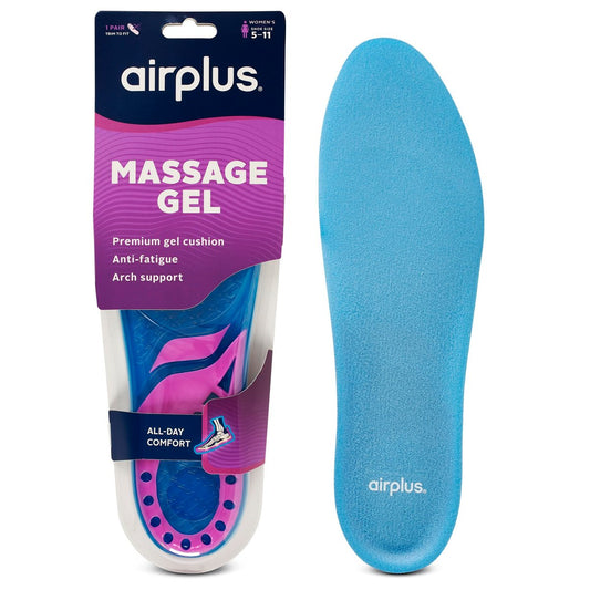 Airplus Super Gel Cushion Einlegesohlen für Damen, Schuhgrößen 5-11 – Ganztägiger Komfort, Stoßdämpfung, Gel-Zonen, Vollflächige Fußbett, Zuschneidbar für Freizeit-, Sport-, Business-Schuhe und Arbeitsstiefel