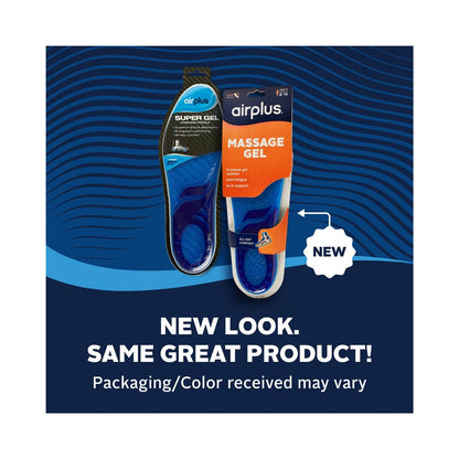 Airplus Super Gel Cushion Einlegesohlen für Herren Schuhgrößen 8-14 – Ganztägiger Komfort, Stoßdämpfung, Gel-Zonen, Vollflächige Fußbett, Zuschneidbar für Freizeit-, Sport-, Business-Schuhe und Arbeitsstiefel