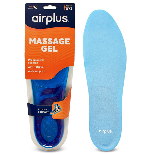 Airplus Super Gel Cushion Einlegesohlen für Herren Schuhgrößen 8-14 – Ganztägiger Komfort, Stoßdämpfung, Gel-Zonen, Vollflächige Fußbett, Zuschneidbar für Freizeit-, Sport-, Business-Schuhe und Arbeitsstiefel
