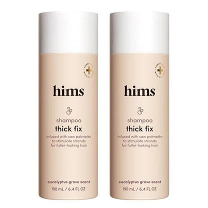 Hims Thick Fix Shampoo – Sägepalme für gesundes Haarwachstum & Verdickung – Kopfhautreinigung – Vegan, sulfatfrei & tierversuchsfrei – Eukalyptusduft, 2er-Pack 6,4 fl oz