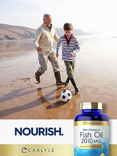 Carlyle Mini Fischöl Weichkapseln | 2010 mg | 200 Omega-3 Kapseln | mit EPA & DHA | Non-GMO & Glutenfrei